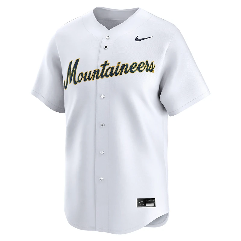 Maillot de baseball universitaire Nike blanc West Virginia Mountaineers pour homme, édition limitée