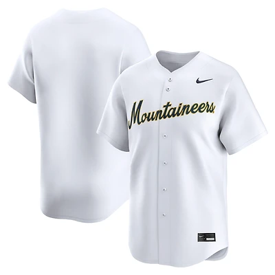 Maillot de baseball universitaire Nike blanc West Virginia Mountaineers pour homme, édition limitée