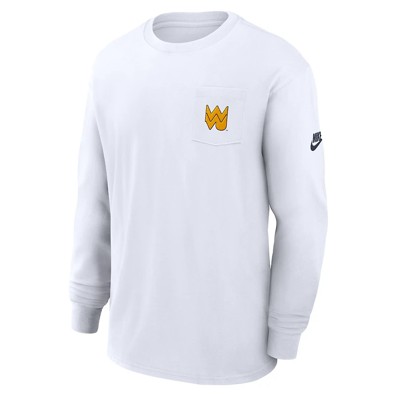 T-shirt à manches longues et poche Nike West Virginia Mountaineers Legacy Max90 pour homme