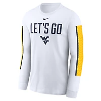 Men's Nike White West Virginia Mountaineers Local Spirit Slogan Long Sleeve T-Shirt