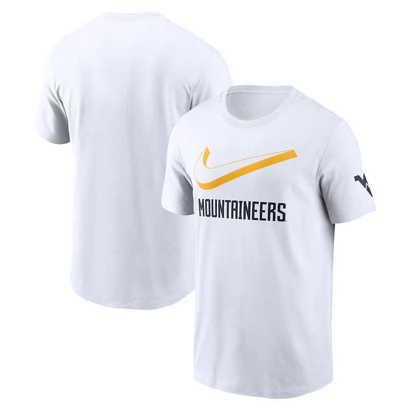 T-shirt Nike blanc pour homme avec logo Primetime des West Virginia Mountaineers