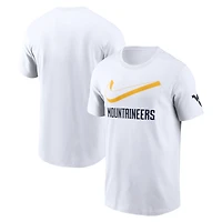 T-shirt Nike blanc pour homme avec logo Primetime des West Virginia Mountaineers