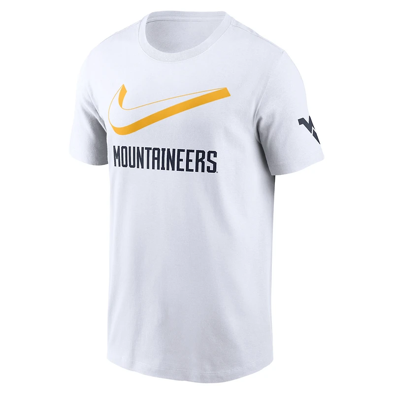 T-shirt Nike blanc pour homme avec logo Primetime des West Virginia Mountaineers