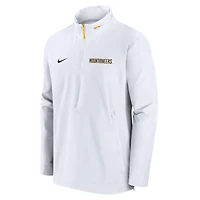 Veste légère à quart de zip Nike blanche pour homme, équipe des West Virginia Mountaineers