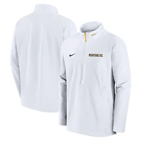 Veste légère à quart de zip Nike blanche pour homme, équipe des West Virginia Mountaineers