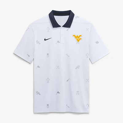 Men's Nike White West Virginia Mountaineers Vapor Pattern Dri-FIT Polo