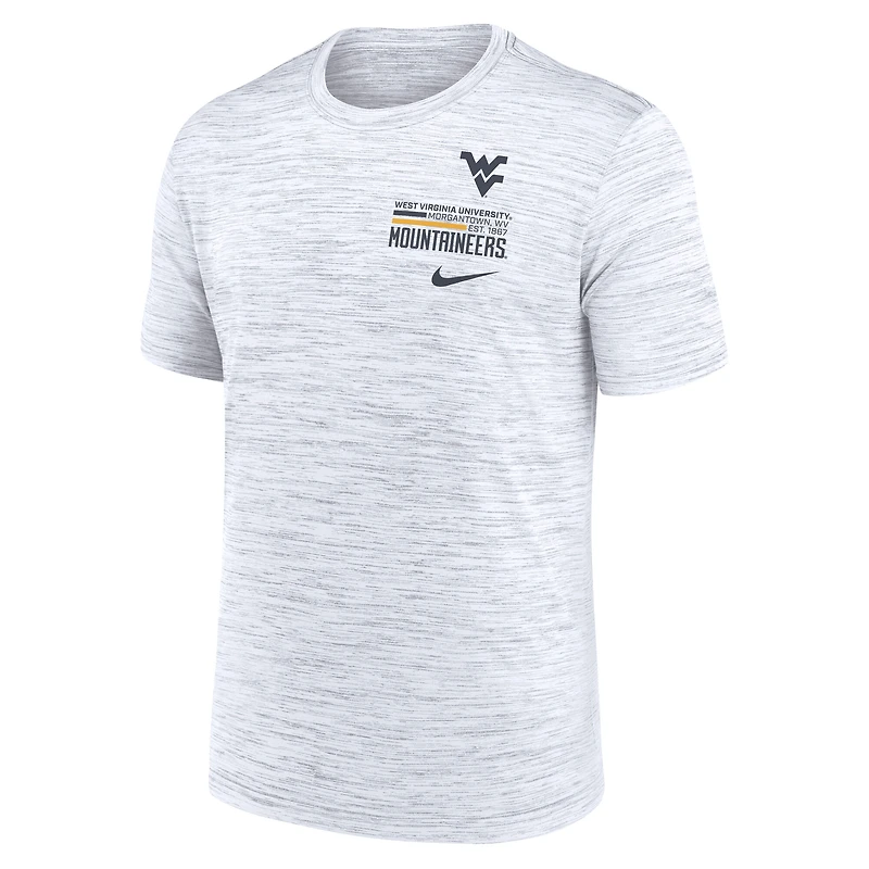 T-shirt Nike blanc West Virginia Mountaineers Velocity Stacked Performance pour homme