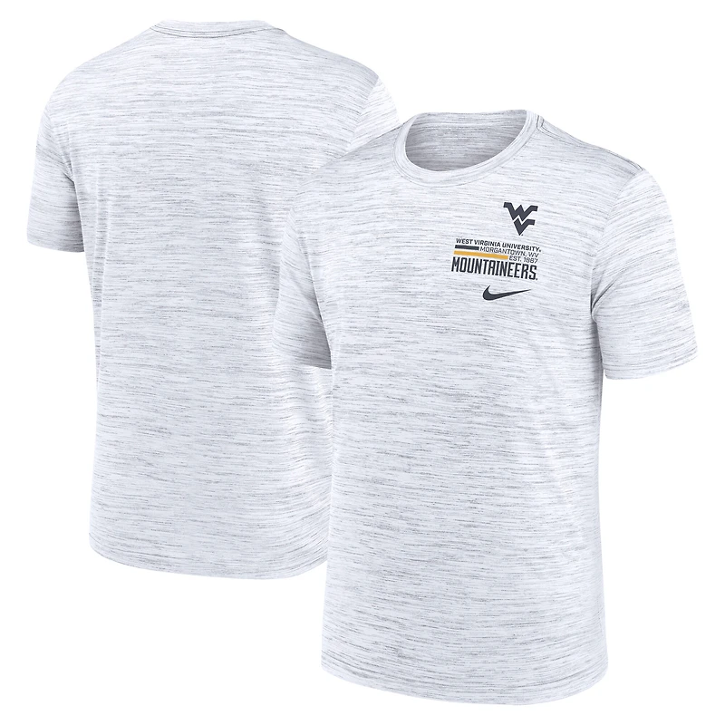 T-shirt Nike blanc West Virginia Mountaineers Velocity Stacked Performance pour homme