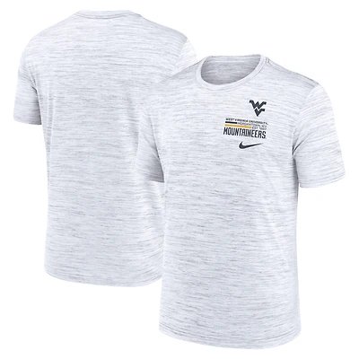 T-shirt Nike blanc West Virginia Mountaineers Velocity Stacked Performance pour homme