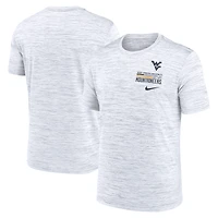 T-shirt Nike blanc West Virginia Mountaineers Velocity Stacked Performance pour homme