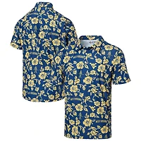 Polo Performance Reyn Spooner bleu marine des West Virginia Mountaineers pour homme