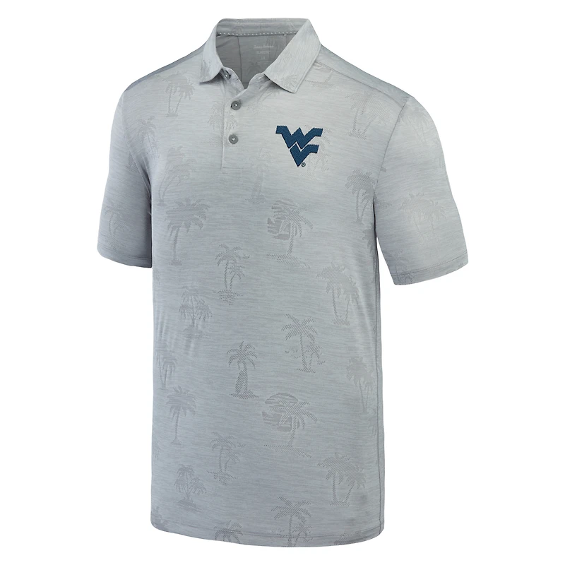 Men's Tommy Bahama Gray West Virginia Mountaineers Sport Palm Coast Palmera IslandZone Polo
