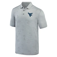 Men's Tommy Bahama Gray West Virginia Mountaineers Sport Palm Coast Palmera IslandZone Polo