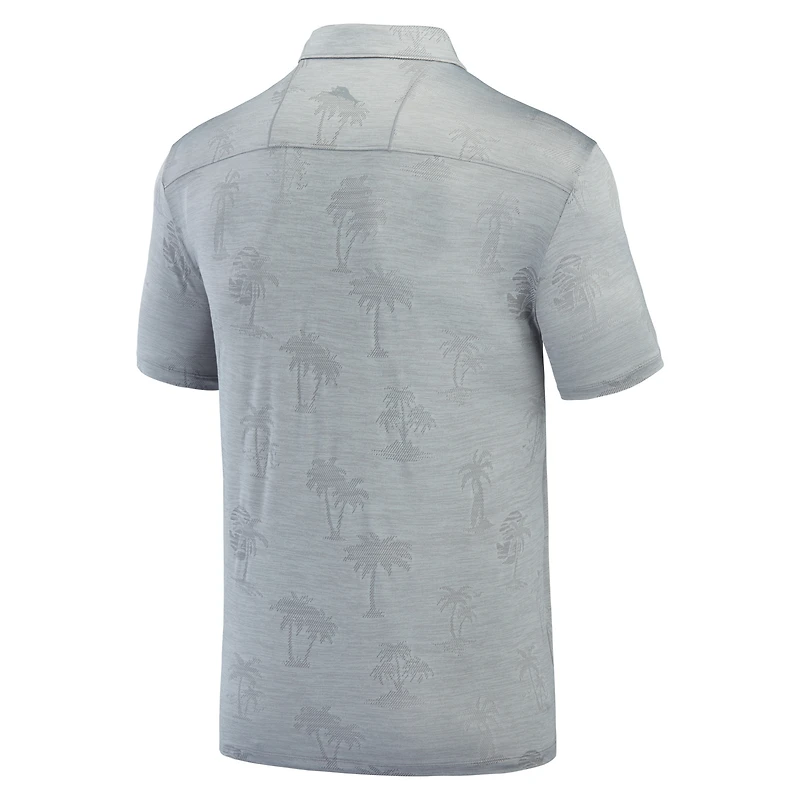 Men's Tommy Bahama Gray West Virginia Mountaineers Sport Palm Coast Palmera IslandZone Polo