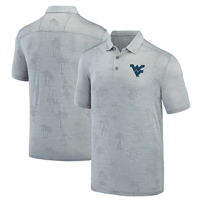 Men's Tommy Bahama Gray West Virginia Mountaineers Sport Palm Coast Palmera IslandZone Polo