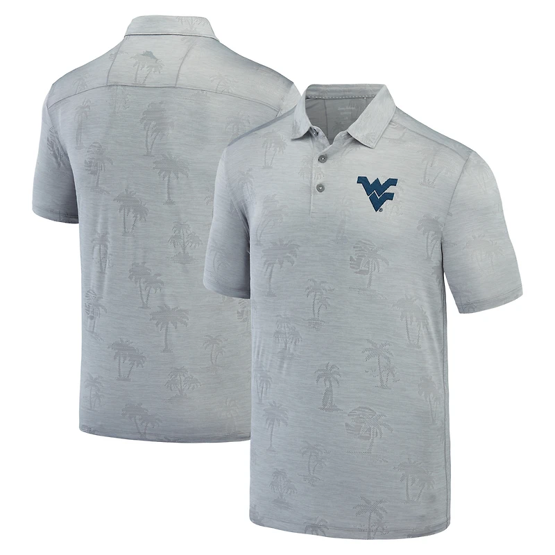 Polo Tommy Bahama gris West Virginia Mountaineers Sport Palm Coast Palmera IslandZone pour hommes