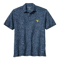 Men's Tommy Bahama  Navy West Virginia Mountaineers IslandZone Wild Hibiscus Tri-Blend Polo
