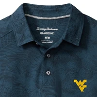 Men's Tommy Bahama Navy West Virginia Mountaineers Palm Fresco Hibiscus IslandZone® Polo