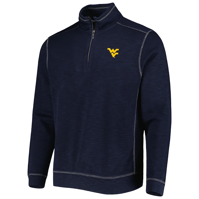 Tommy Bahama Navy West Virginia Mountaineers Sport Tobago Bay Tri-Blend Mock Neck Half-Zip Jacket