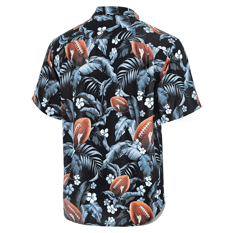 Men's Tommy Bahama Navy West Virginia Mountaineers Veracruz Cay First Down Blooms Button-Up Shirt