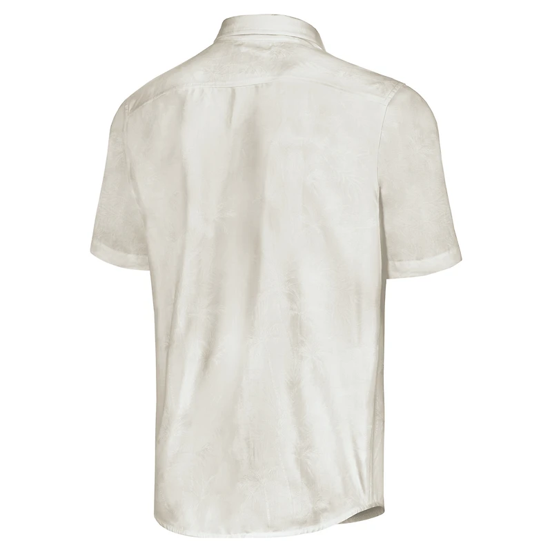 Men's Tommy Bahama White West Virginia Mountaineers Coconut Point Palm Vista IslandZone Camp Button-Up Shirt