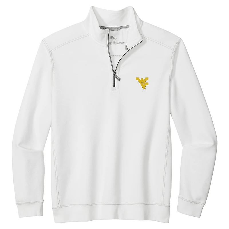 Men's Tommy Bahama White West Virginia Mountaineers Montego Bay Half-Zip Jacket