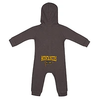 Newborn & Infant Colosseum Charcoal West Virginia Mountaineers Zando-Zan Waffle Full-Snap Hooded Romper