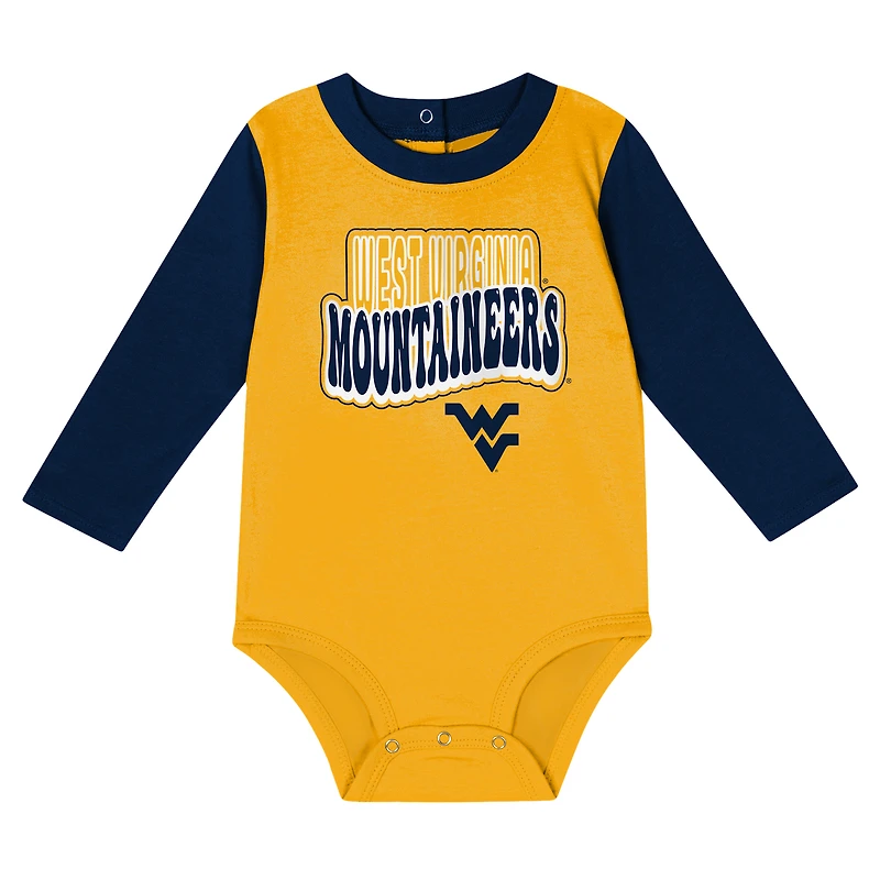 Newborn & Infant West Virginia Mountaineers Double Up Long Sleeve Bodysuit Pant Set