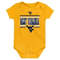 Newborn Navy West Virginia Mountaineers Sunday Comics 3-Pack Bodysuit Set