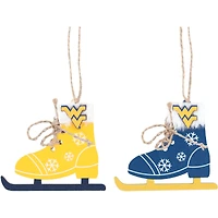 The Memory Company West Virginia Mountaineers Two-Pack Ice Skate Ornament Set