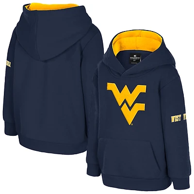 Sweat à capuche en molleton volumineux avec grand logo bleu marine Colosseum des West Virginia Mountaineers pour tout-petits