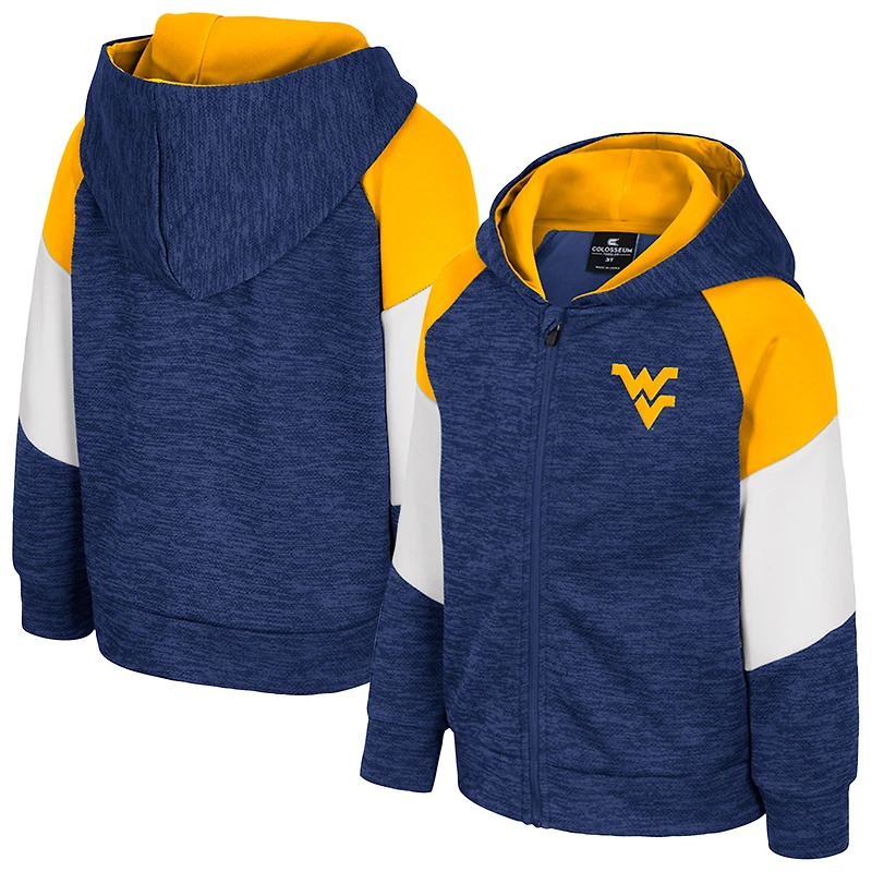 Sweat à capuche zippé Spirit Hollow bleu marine pour tout-petits des West Virginia Mountaineers