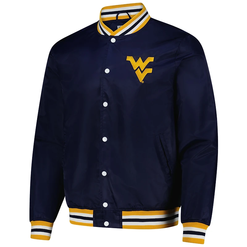 Unisex Charlie Hustle  Navy West Virginia Mountaineers Full-Snap Varsity Jacket