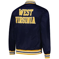 Veste universitaire unisexe Charlie Hustle bleu marine des West Virginia Mountaineers à boutons-pression