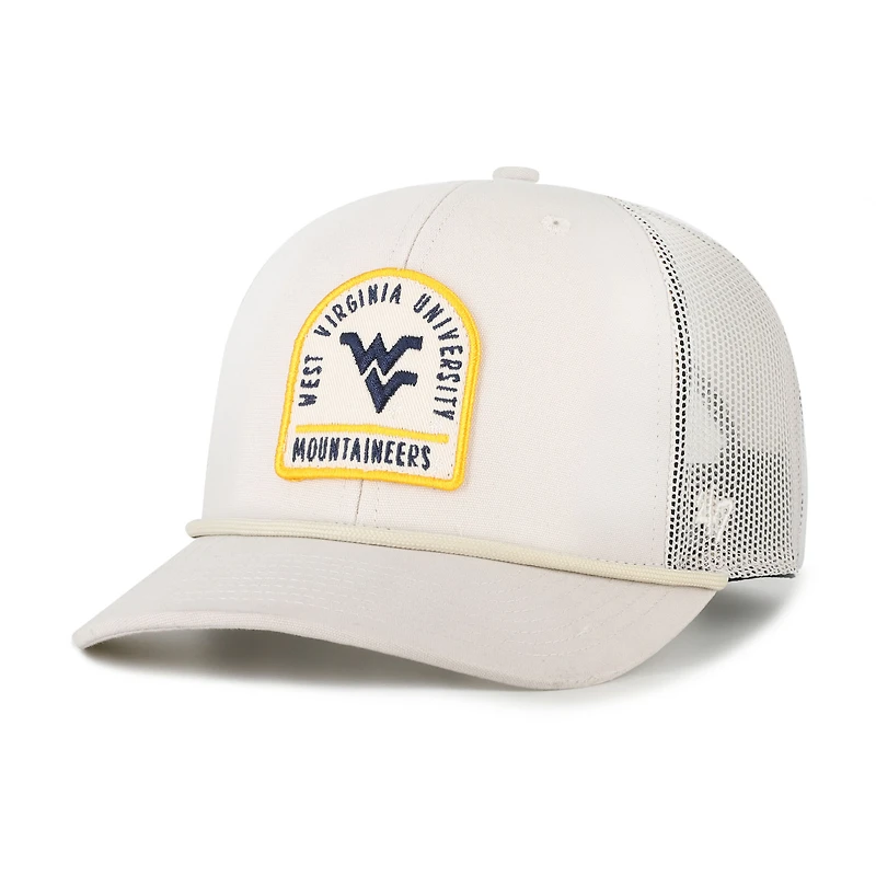 Casquette de camionneur ajustable unisexe « 47 Cream West Virginia Mountaineers Core & Inline Gravestone »