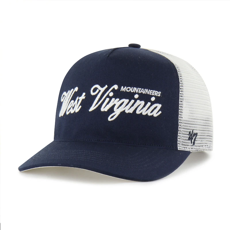 Casquette ajustable unisexe « 47 Navy West Virginia Mountaineers Contemporary Basics Foundation Trucker Hitch »