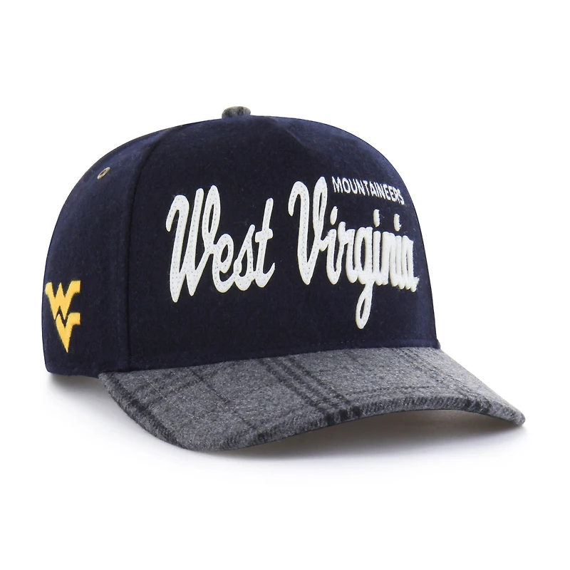 Unisex '47 Navy West Virginia Mountaineers Windowpane Plaid Collection Hitch Adjustable Hat