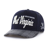 Unisex '47 Navy West Virginia Mountaineers Windowpane Plaid Collection Hitch Adjustable Hat