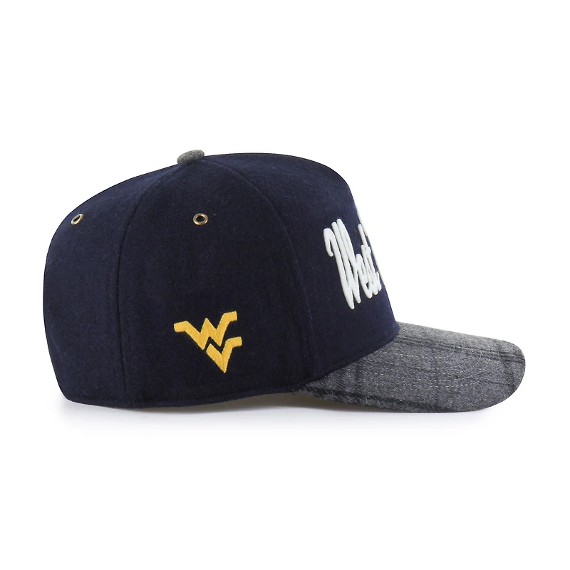 Unisex '47 Navy West Virginia Mountaineers Windowpane Plaid Collection Hitch Adjustable Hat