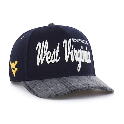Unisex '47 Navy West Virginia Mountaineers Windowpane Plaid Collection Hitch Adjustable Hat