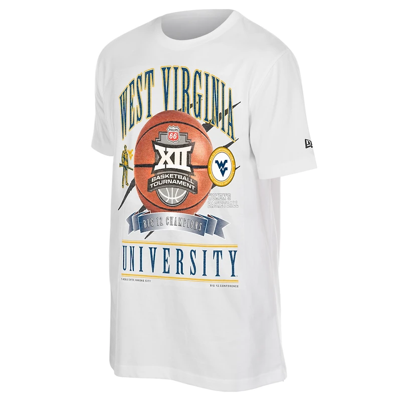 Unisex New Era White West Virginia Mountaineers 2026 Big 12 Women's Basketball Tournament Champions Locker Room T-Shirt