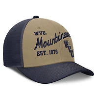 Casquette trucker unisexe Nike beige/marine West Virginia Mountaineers Legacy Rise ajustable