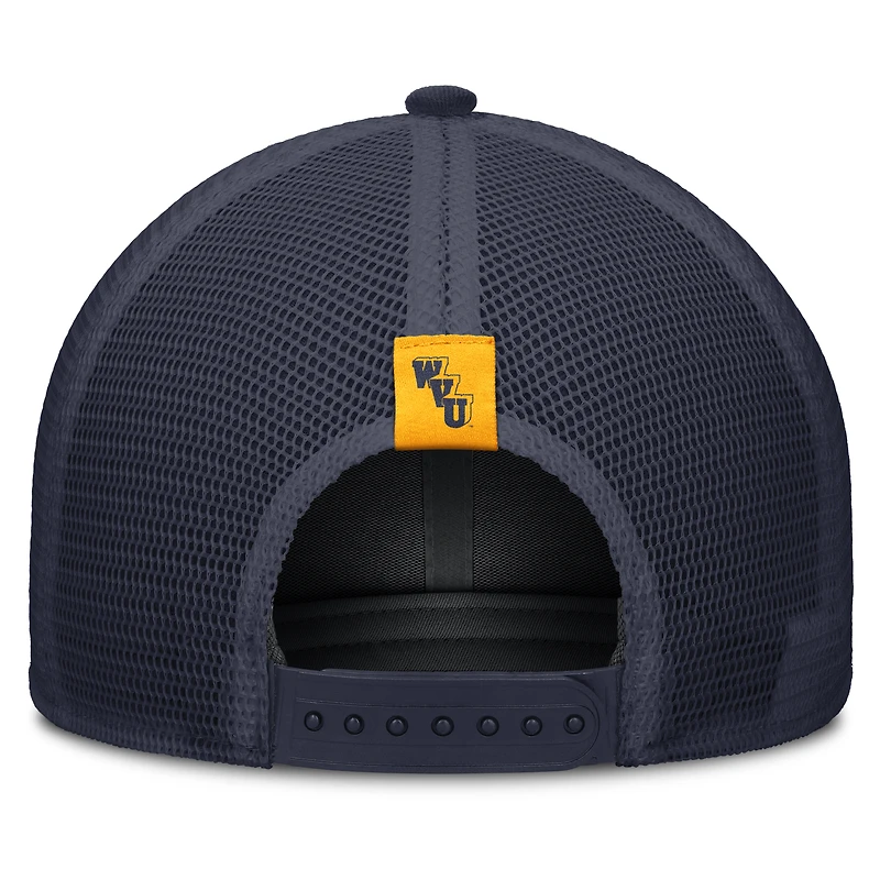 Casquette trucker unisexe Nike beige/marine West Virginia Mountaineers Legacy Rise ajustable