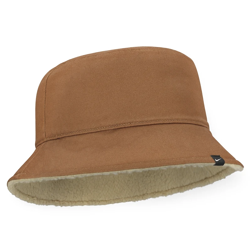 Bob réversible unisexe Nike beige/marron clair West Virginia Mountaineers Campus Prep Script