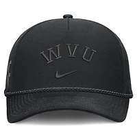 Casquette unisexe Nike noire West Virginia Mountaineers Campus Prep à taille haute et 5 panneaux ajustables