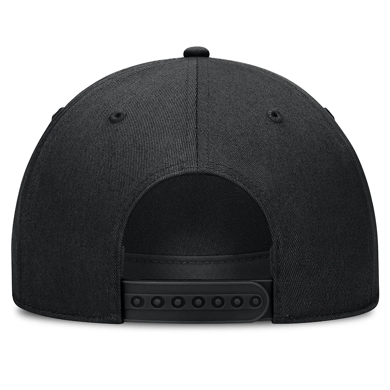 Casquette unisexe Nike noire West Virginia Mountaineers Campus Prep à taille haute et 5 panneaux ajustables
