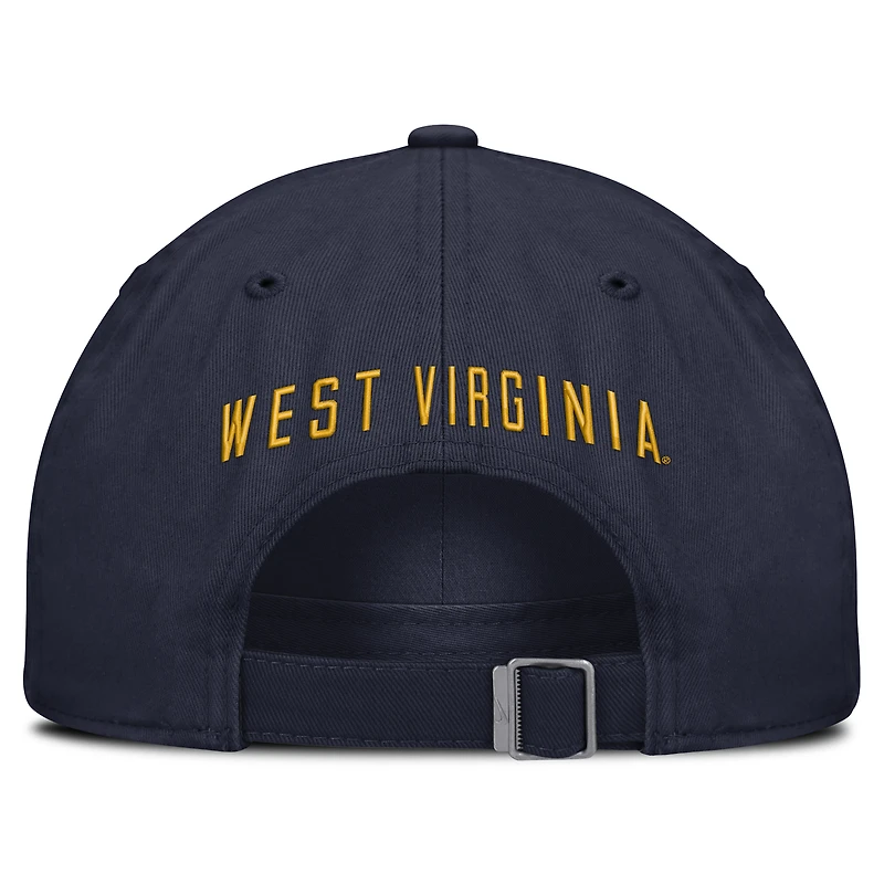 Casquette unisexe Nike bleu marine West Virginia Mountaineers Legacy Letter Club ajustable