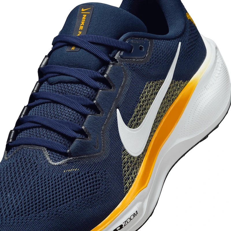 Chaussures de course unisexes Nike Zoom Pegasus 41 bleu marine des West Virginia Mountaineers