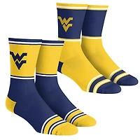 Unisex Rock Em Socks  West Virginia Mountaineers 2-Pack Color Block Crew Set