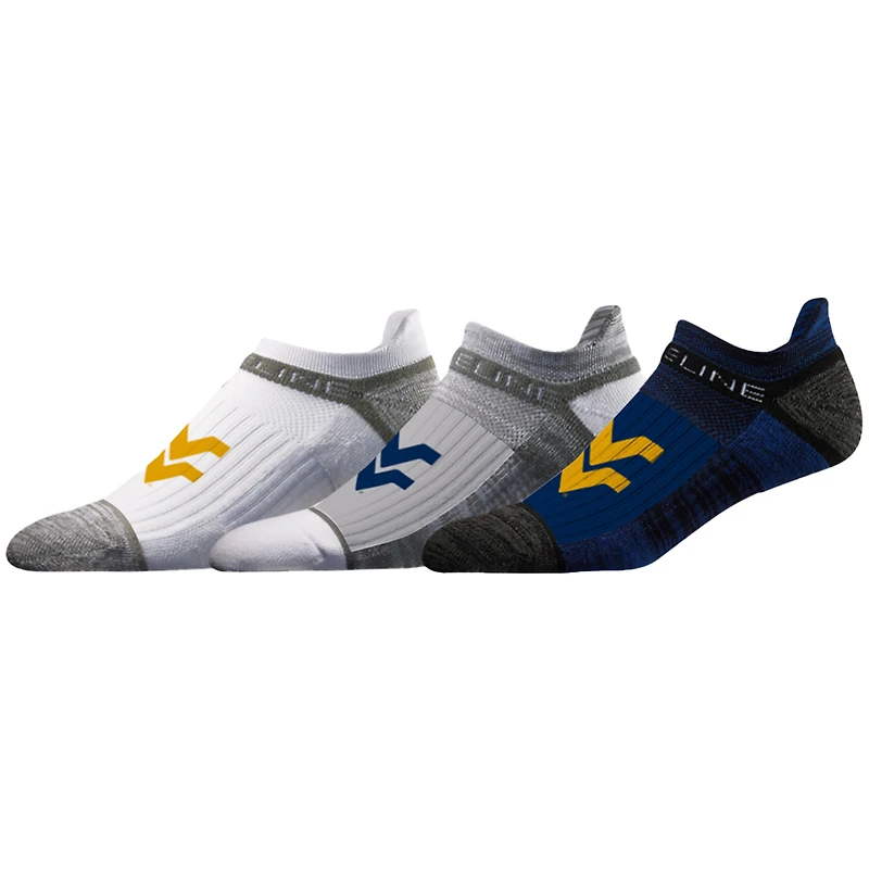 Lot de 3 paires de chaussettes basses unisexes Strideline West Virginia Mountaineers